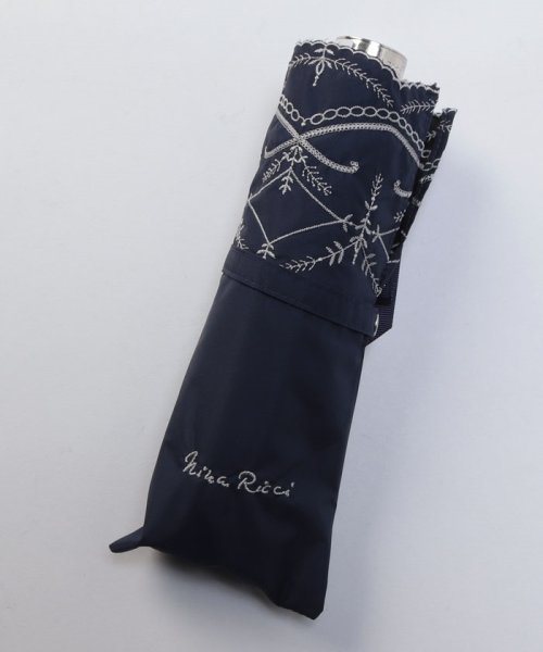 NINA RICCI(ニナリッチ)/NINA RICCI （ニナリッチ）】 幾何レース風刺繍晴雨兼用パラソル（クイックオープン折り畳み・ミニ傘）/img02