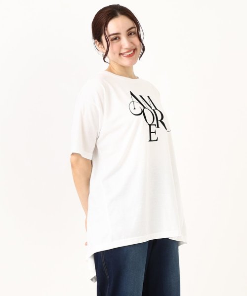 eur3(エウルキューブ)/【大きいサイズ】フロッキーロゴプリントTシャツ/img03