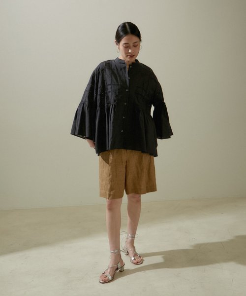 エンブロイダリーヘムギャザーブラウス トップス シャツ・ブラウス B1673471480(12870円)