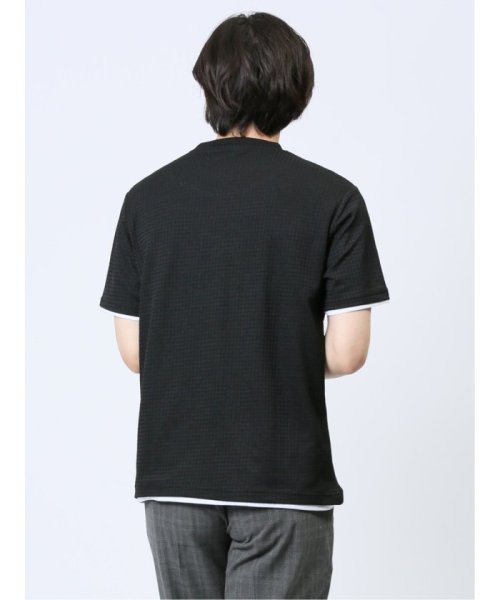 TAKA-Q(タカキュー)/リンクス千鳥 フェイククルーネック半袖Tシャツ/img05