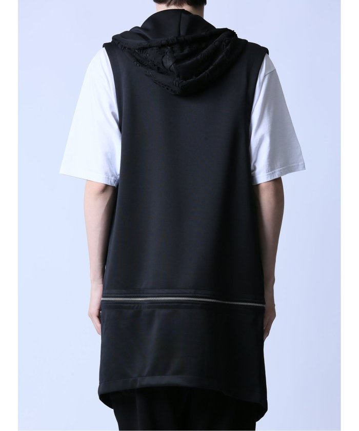 ノースリーブ ロングパーカー