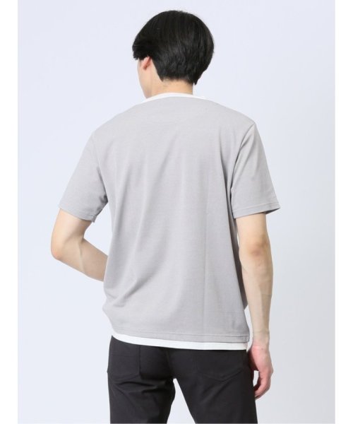 TAKA-Q(タカキュー)/さまになる フェイクレイヤード キーネック半袖Tシャツ/img15