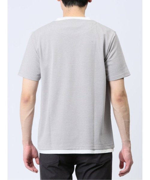 TAKA-Q(タカキュー)/さまになる フェイクレイヤード キーネック半袖Tシャツ/img20
