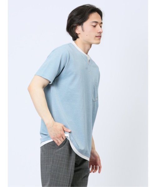 TAKA-Q(タカキュー)/さまになる フェイクレイヤード キーネック半袖Tシャツ/img27