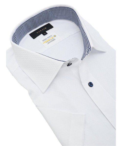 TAKA-Q(タカキュー)/形態安定 吸水速乾 スタンダードフィット ワイドカラー半袖シャツ/img01
