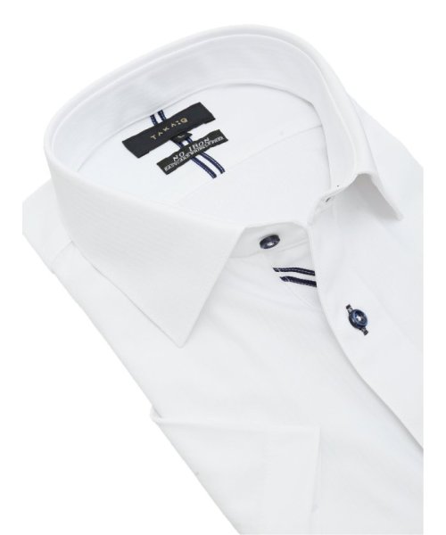 TAKA-Q(タカキュー)/ノーアイロンストレッチ スタンダードフィット ワイドカラー半袖ニットシャツ/img01