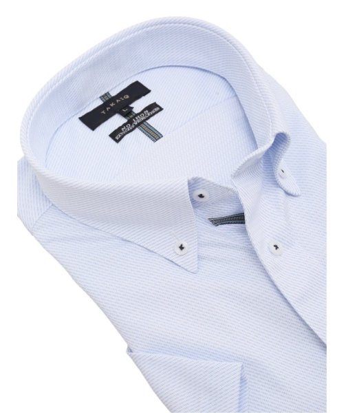 TAKA-Q(タカキュー)/ノーアイロンストレッチ スタンダードフィット ボタンダウン半袖ニットシャツ/img01