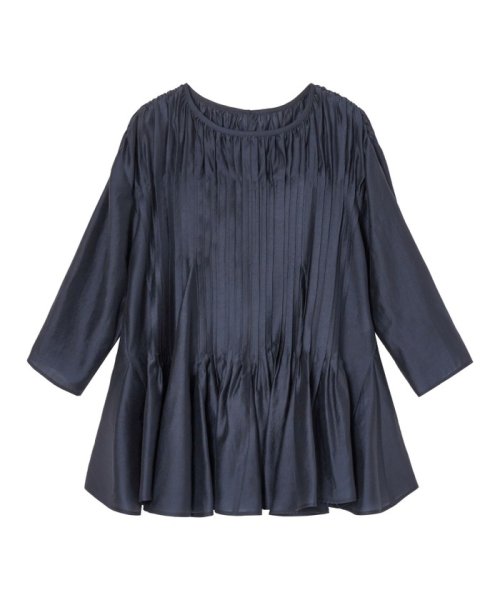 シアーオーガンジーマチフレア ブラウス ：model 168cm