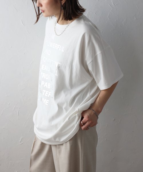 Bonjour Sagan(ボンジュールサガン)/箔プリントオーバーサイズTシャツ/img02
