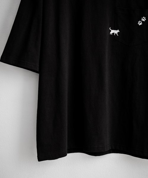 Rocky Monroe(ロッキーモンロー)/Tシャツ 半袖 刺繍 メンズ レディース ワンポイント カットソー クルーネック グラフィック オーバーサイズ ビッグシルエット 猫 肉球 イラスト シンプル /img19