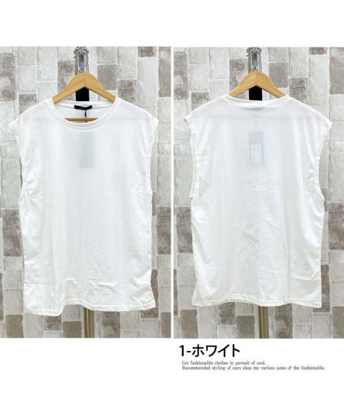 TopIsm(トップイズム)/ノースリーブ メンズ タンクトップ Tシャツ 袖なし ホワイト ブラック トップス/img03