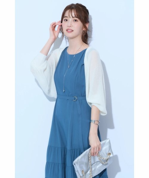 カットワークティアードフレアワンピース 予めご了承ください