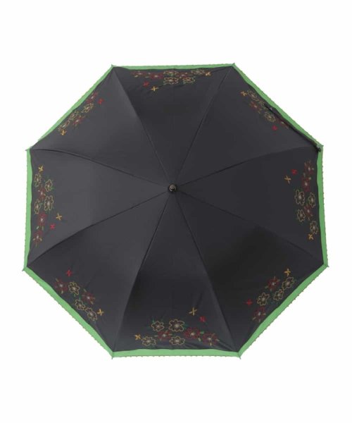 Jocomomola(ホコモモラ)/【晴雨兼用/UV】フラワー刺繍デザイン折りたたみ傘/img01