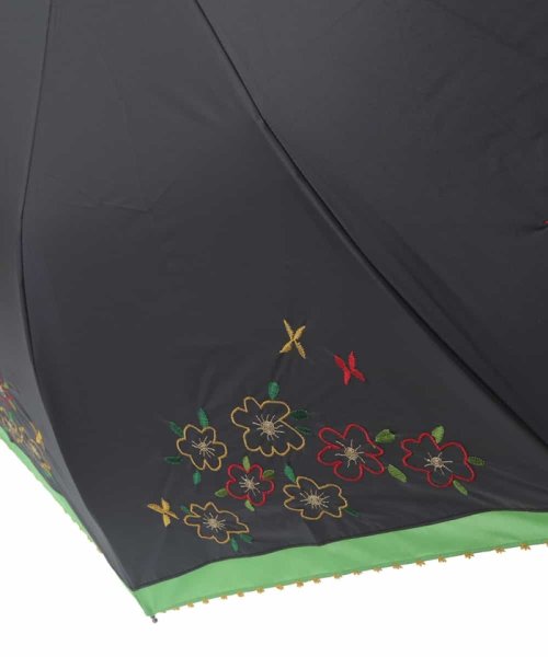 Jocomomola(ホコモモラ)/【晴雨兼用/UV】フラワー刺繍デザイン折りたたみ傘/img03
