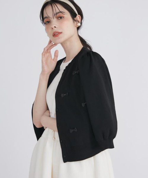 《大きいサイズ》コンパクトリボンカーディガン《M Maglie le cassetto》 