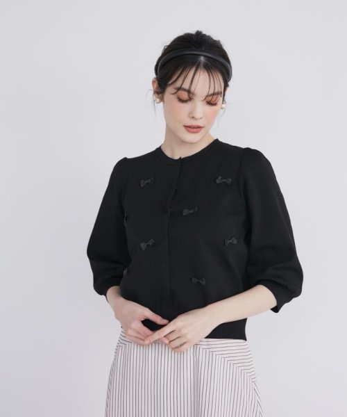 《大きいサイズ》コンパクトリボンカーディガン《M Maglie le cassetto》 