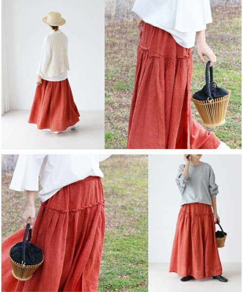 sanpo kuschel(サンポクシェル)/色めく季節 巻きスカート風デザインスカート/img11
