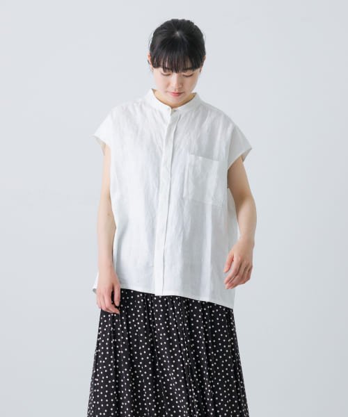 KAGURE(かぐれ)/【予約】リネンノースリーブワイドシャツ/img02