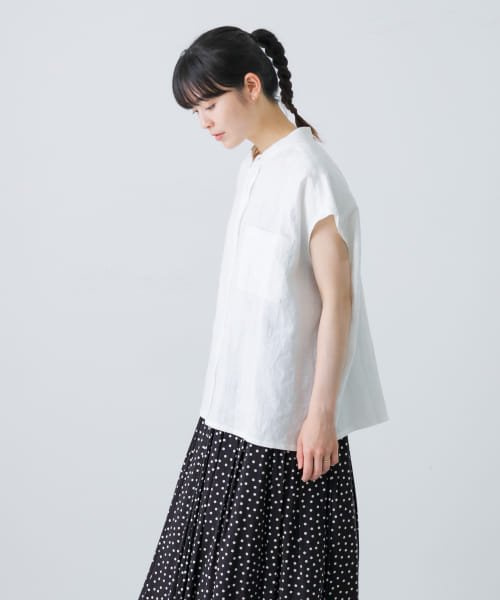 KAGURE(かぐれ)/【予約】リネンノースリーブワイドシャツ/img04