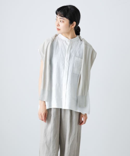 KAGURE(かぐれ)/【予約】リネンノースリーブワイドシャツ/img11