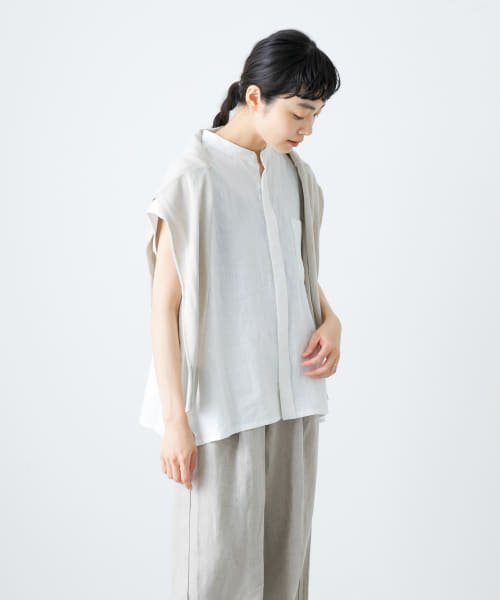 KAGURE(かぐれ)/【予約】リネンノースリーブワイドシャツ/img12