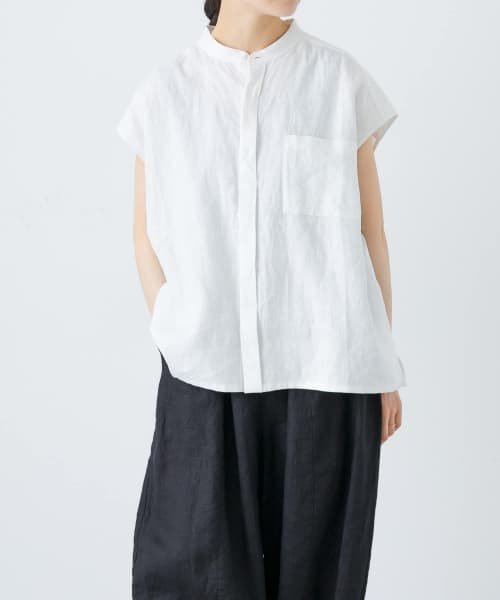 KAGURE(かぐれ)/【予約】リネンノースリーブワイドシャツ/img15