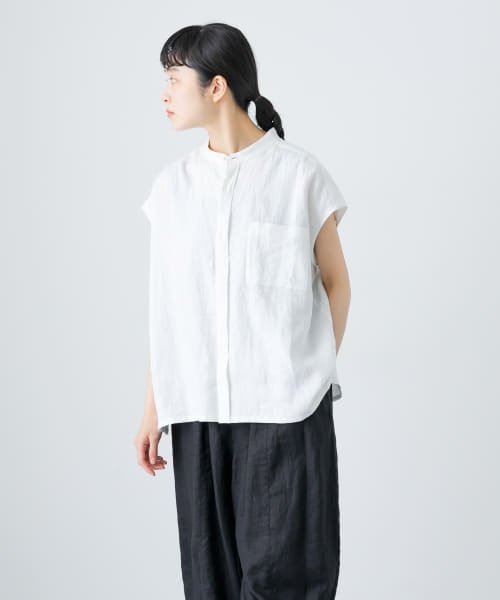 KAGURE(かぐれ)/【予約】リネンノースリーブワイドシャツ/img16