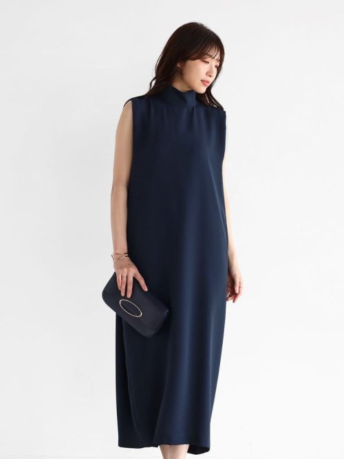 コクーンシルエットノースリーブワンピース(navy) 