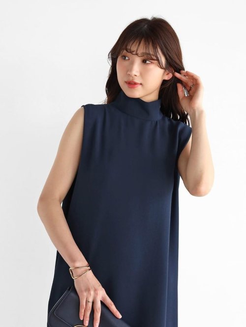コクーンシルエットノースリーブワンピース(navy) 