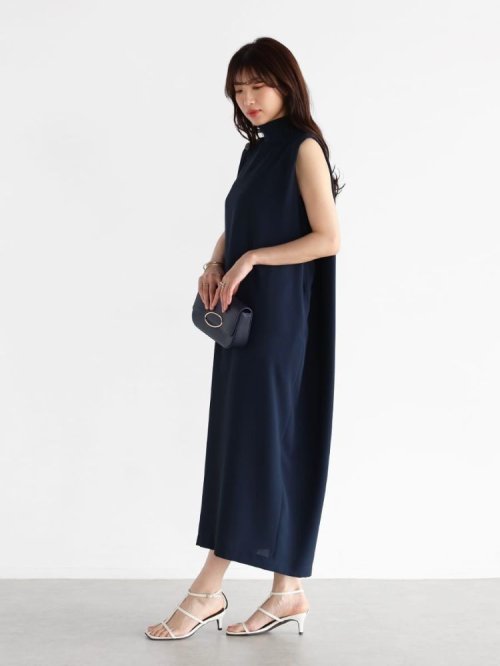 コクーンシルエットノースリーブワンピース(navy) 