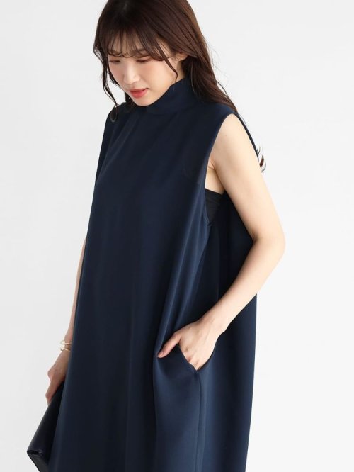 コクーンシルエットノースリーブワンピース(navy) 
