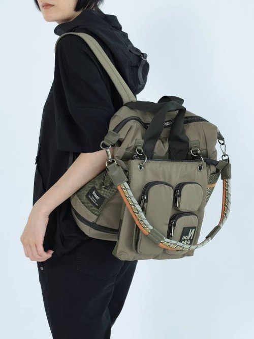 ポケットデザインマルチWAYバックパック 高さ 斜め掛け ロープ