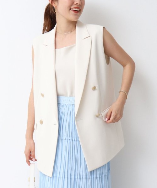 ウォッシャブルダブルクロスジレ 