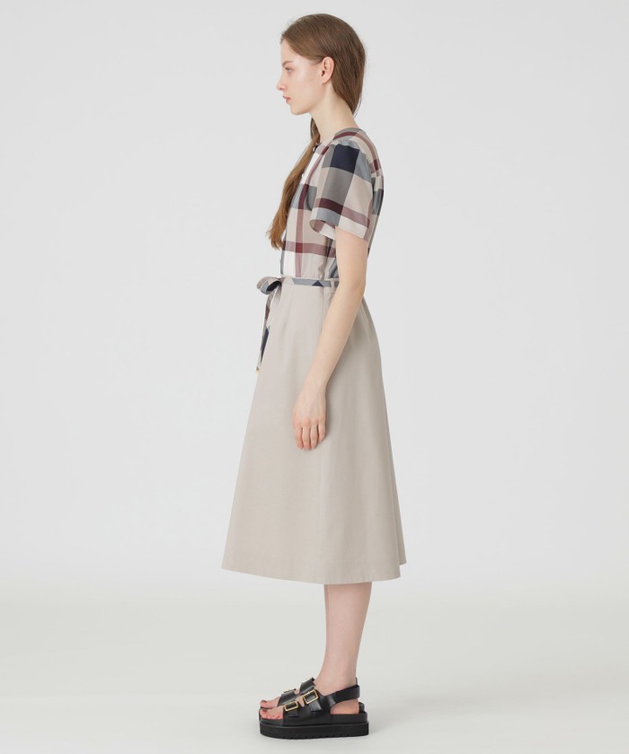 クレストブリッジチェックライトクロッシングツイルコンビドレス