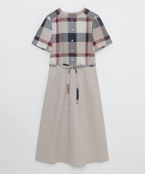 クレストブリッジチェックライトクロッシングツイルコンビドレス 