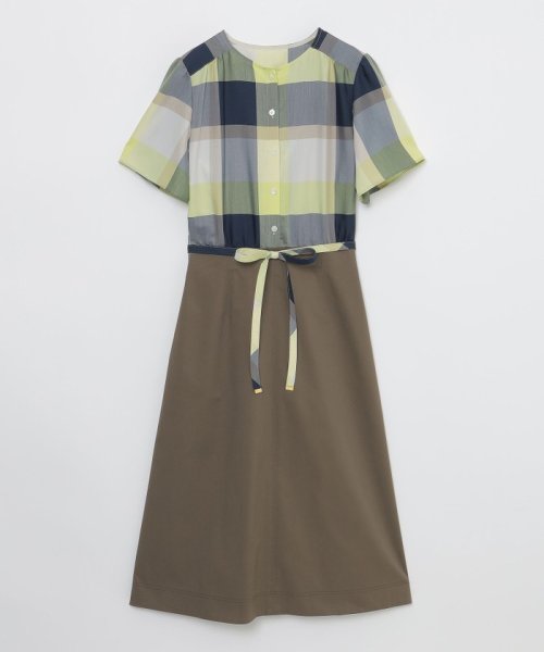 クレストブリッジチェックライトクロッシングツイルコンビドレス 