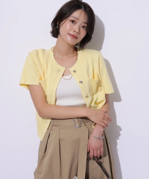 半袖キラキラニットジャケット 半袖キラキラニットジャケット YWU1225097602(9295円)