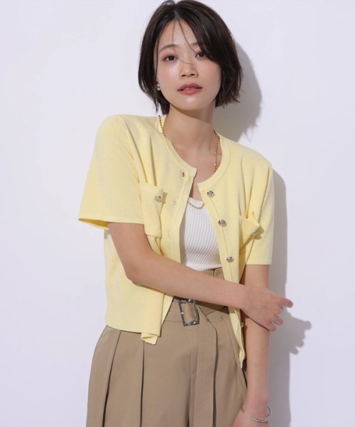 半袖キラキラニットジャケット 半袖キラキラニットジャケット YWU1225097602(9295円)