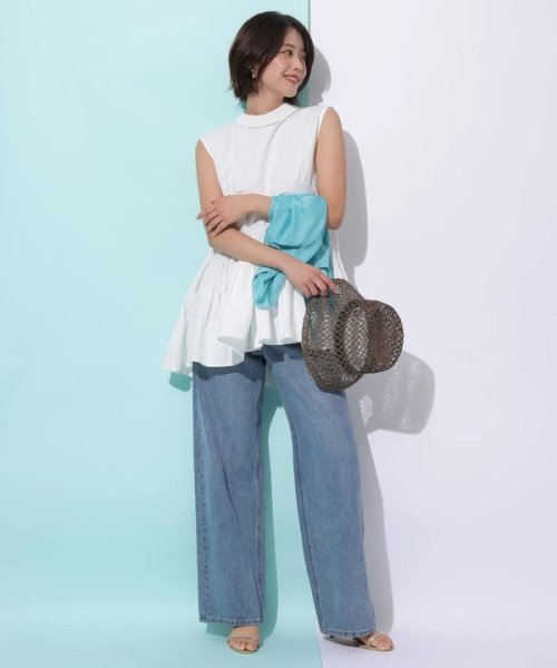 ロールカラーチュニックブラウス 予めご了承ください