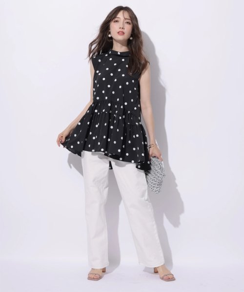 ロールカラーチュニックブラウス 予めご了承ください