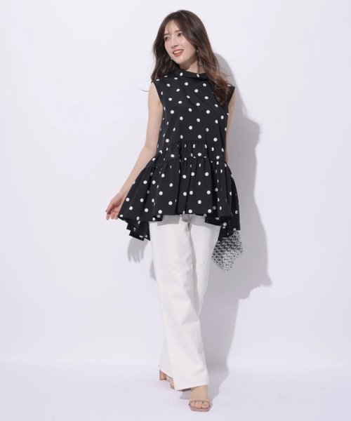 ロールカラーチュニックブラウス 予めご了承ください