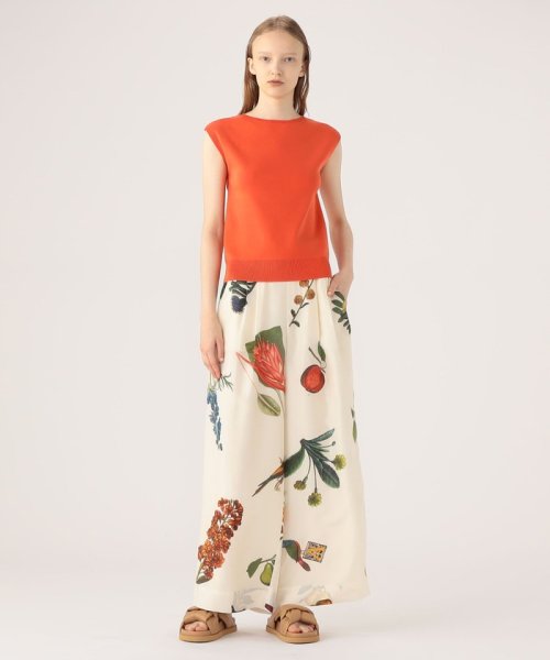 CABaN BIRD SINGING シルク 2タックワイドパンツ 