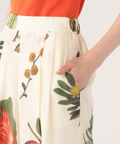 CABaN BIRD SINGING シルク 2タックワイドパンツ 