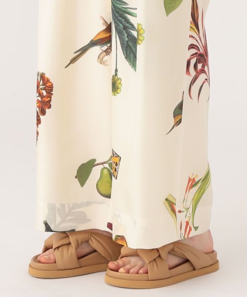 CABaN BIRD SINGING シルク 2タックワイドパンツ 