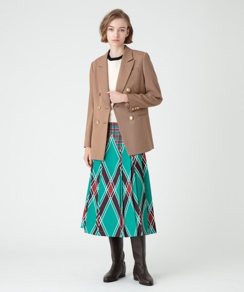 【LOULOU WILLOUGHBY】ギャバジンテーラードジャケット LOULOU WILLOUGHBY WILLOUGHBY店舗とオンラインショップ限定販売になります フィッティングモデル 詳細画像 172cm B82 W66 H92　着用サイズ：02