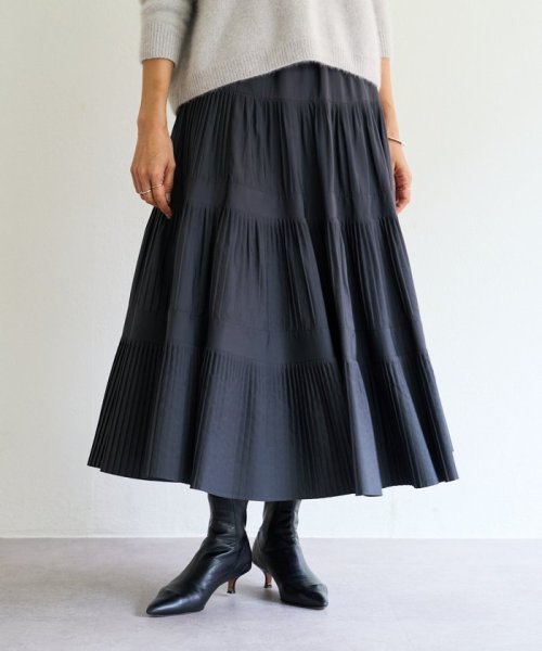 プリーツティアードスカート 