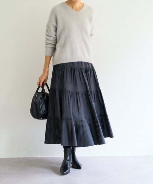 プリーツティアードスカート 