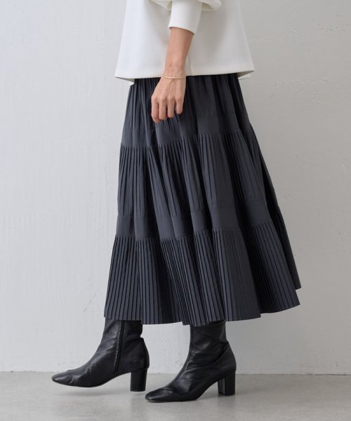 プリーツティアードスカート 