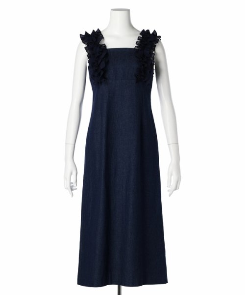 ショルダーフリルIラインワンピース 予めご了承ください