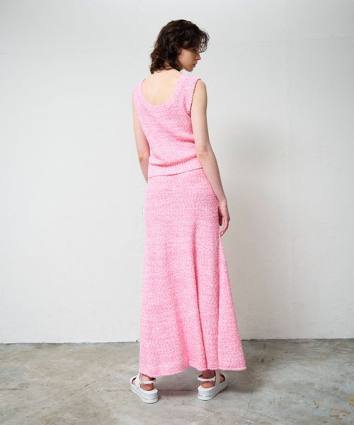 【セットアップ対応商品】ネップツイードニットスカート 